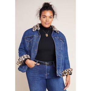 NWT Levi’s Oversized Leopard Lined Denim Jacket 2X